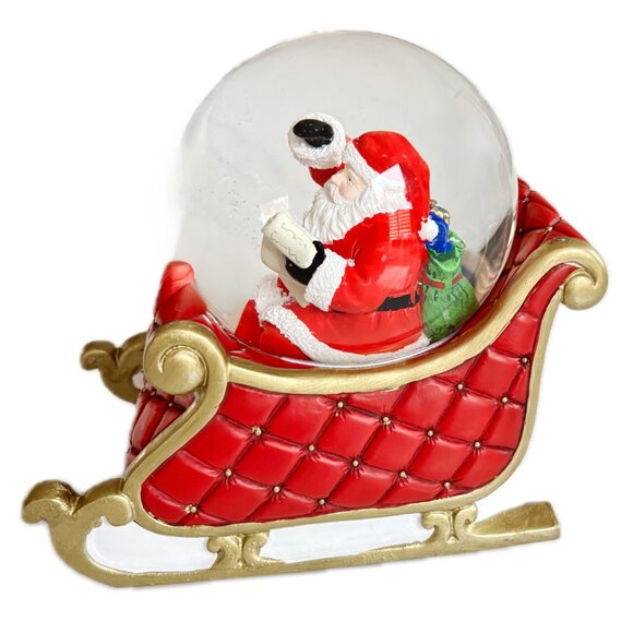 Boule Á Neige Musical Christmas Water Snow Globe Santas Xmas Eve Sleigh Ride NWT - Picture 14 of 16